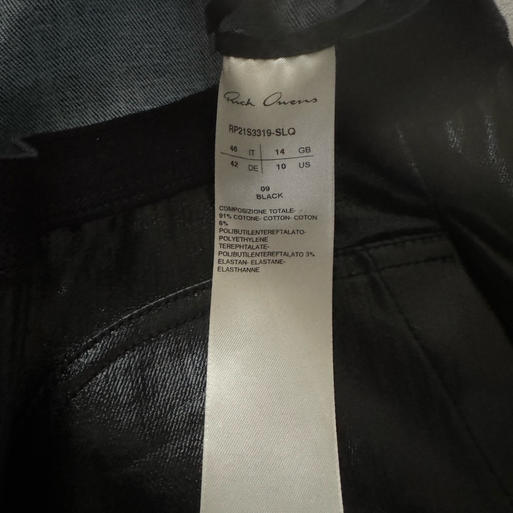 Rick Owens Black Leather Pants - Picture 9 of 9